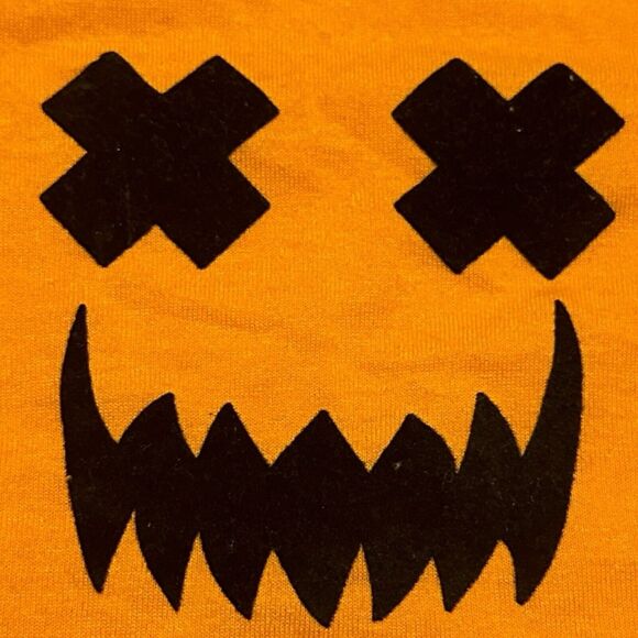 10 Threads Halloween Orange Jack-o-Lantern One Piece Shirt / Top Size 0-3 Months - Picture 2 of 7
